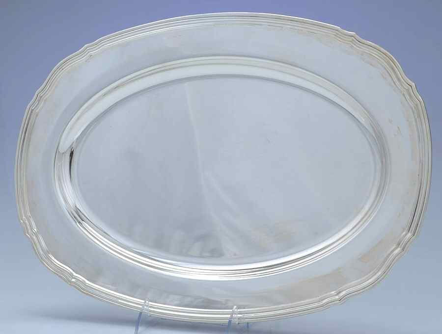 CTF109 (Silverplate, Hollowware) 17" Oval Serving Platter by Christofle France-1