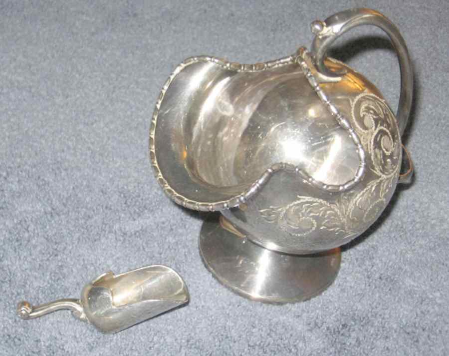 Silverplate Hollowware Sugar Scuttle (Includes a Small Scoop) by Cooper Bros & Sons-1