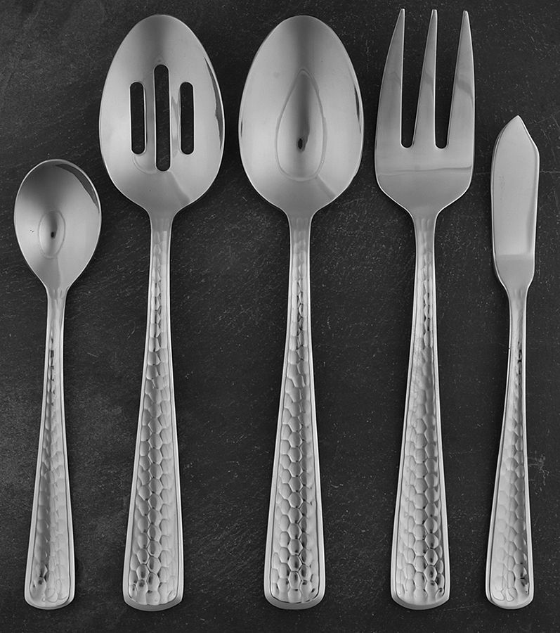 Francine Hammered (Stainless) 5 Piece Hostess Set by Cambridge Silver-1
