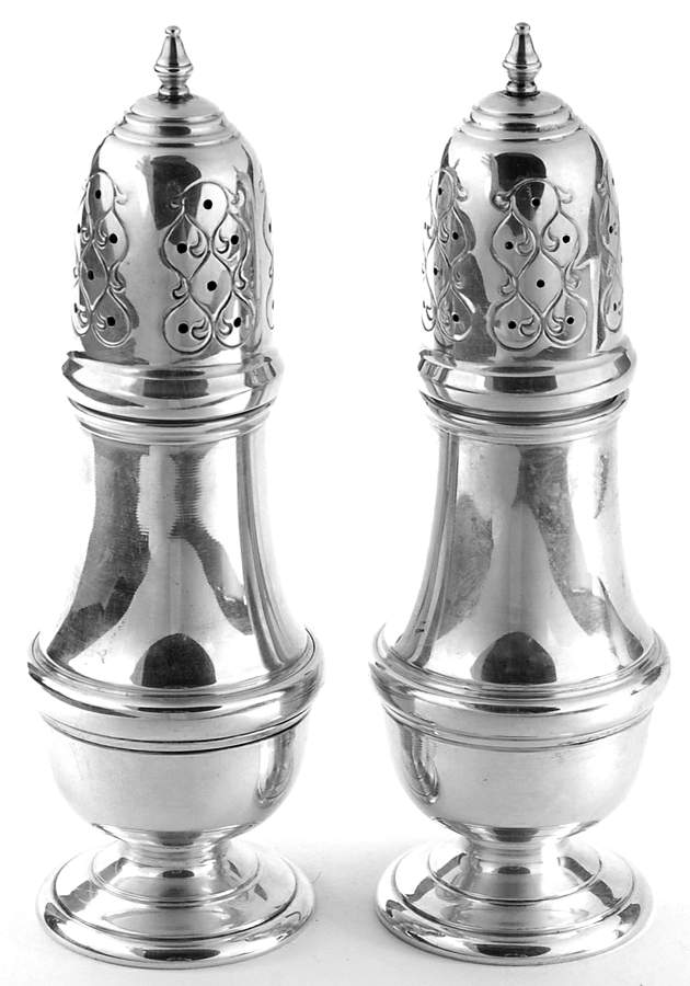 80 (Sterling, Hollowware) Salt and Pepper Set by Cartier-1