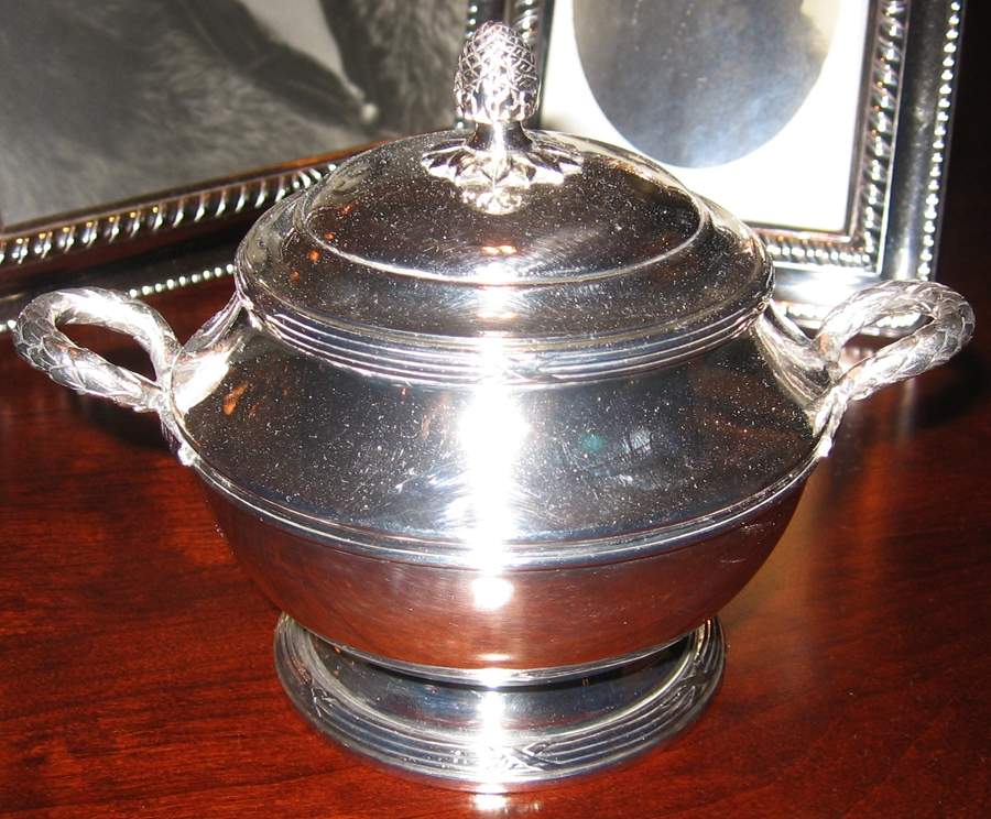 CTF115 (Silverplate, Hollowware) Sugar Bowl & Lid by Christofle France-1
