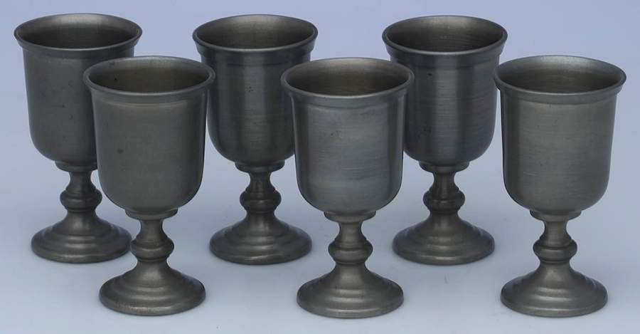 C5L1 Pewter Hollowware (Set of 6) Wine Goblet by Colonial Casting Company-1