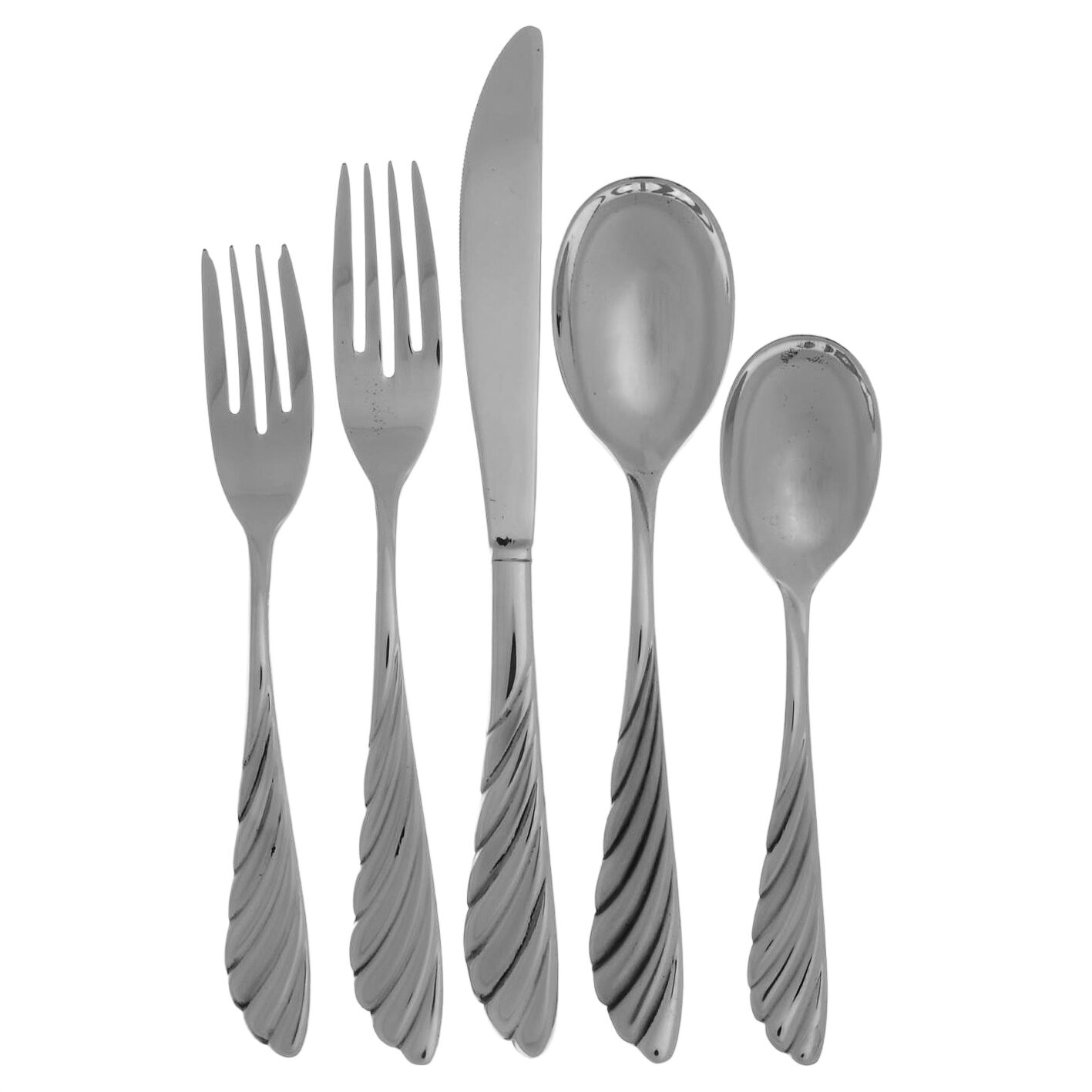 La Plume (Stainless) 5 Piece Place Setting by Cuisinart Flatware-1