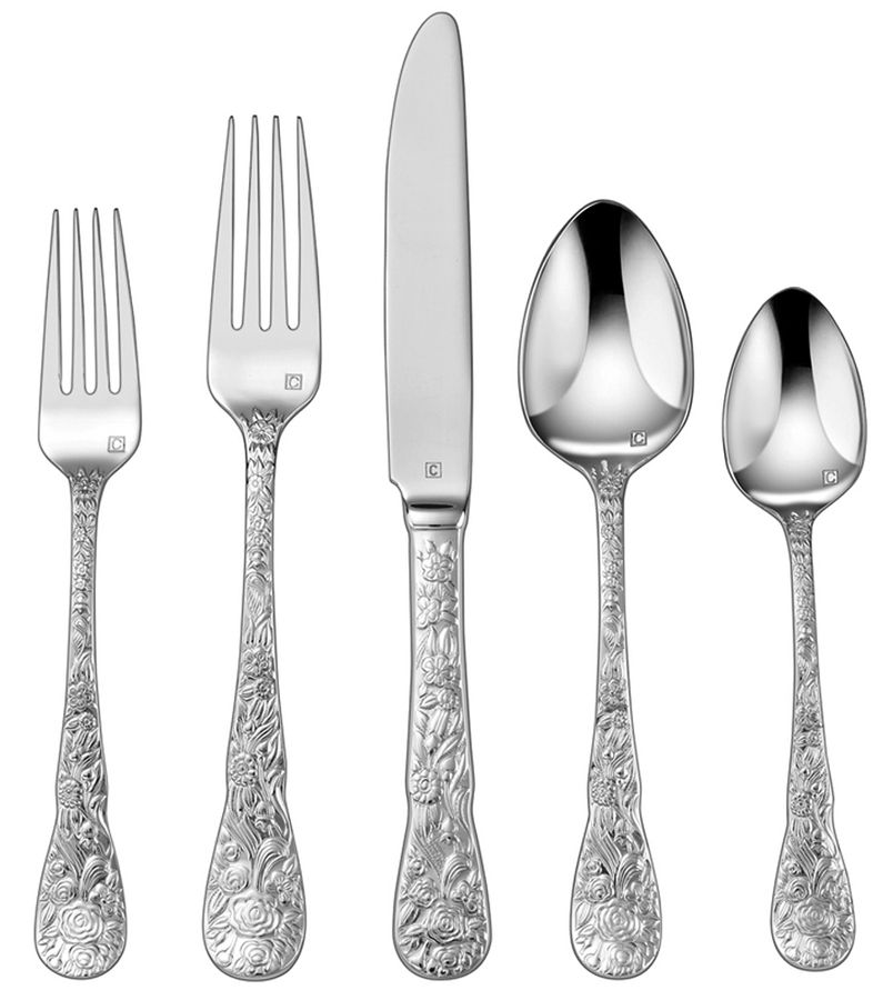 Floria (Stainless) Fork by Cuisinart Flatware-1