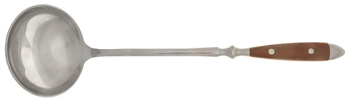 Bistro Woodgrain Brown (Stainless) Solid Soup Ladle by Chefs-1