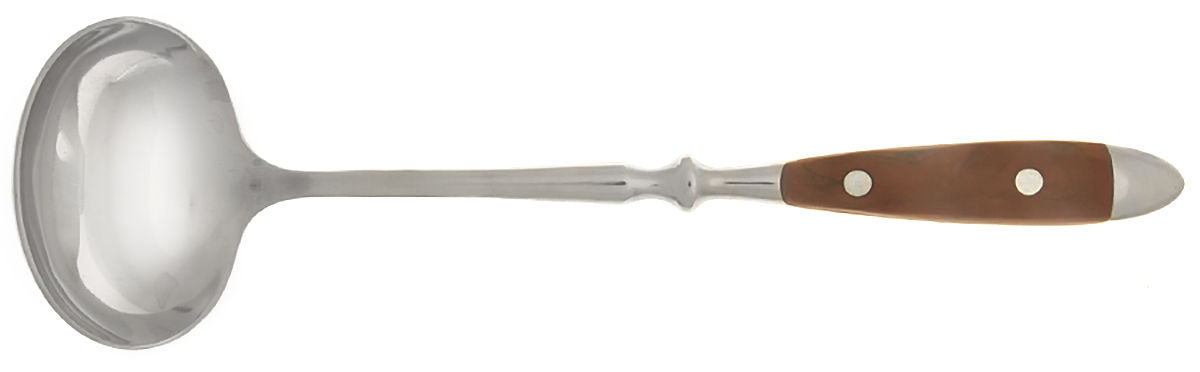 Bistro Woodgrain Brown (Stainless) Solid Gravy Ladle by Chefs-1