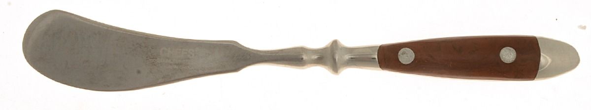Bistro Woodgrain Brown (Stainless) Flat Handle Butter Spreader by Chefs-1