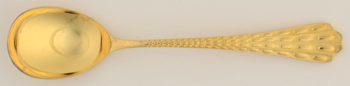CSM4g (Gold Electroplate, 1966) Sugar Spoon by Cosmos Products Company-1