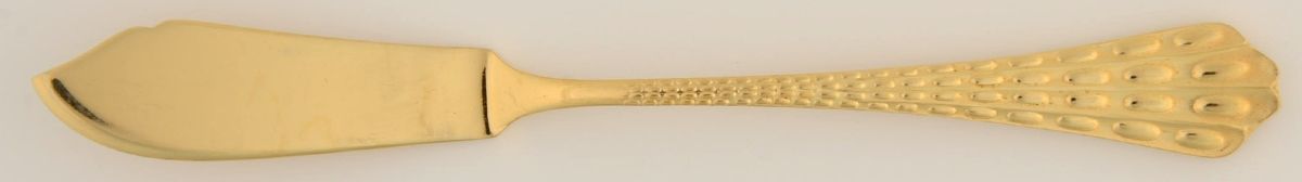 CSM4g (Gold Electroplate, 1966) Flat Handle Master Butter Knife by Cosmos Products Company-1