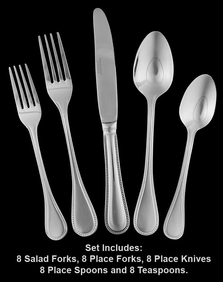 Oyster Bay (Stainless) 40-Piece Set by Cambridge Silver-1