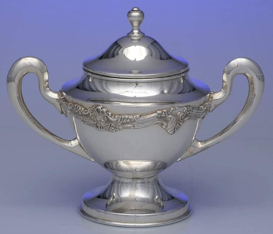 CQT1 (Sterling, Hollowware) Sugar Bowl & Lid by Conquistador-1