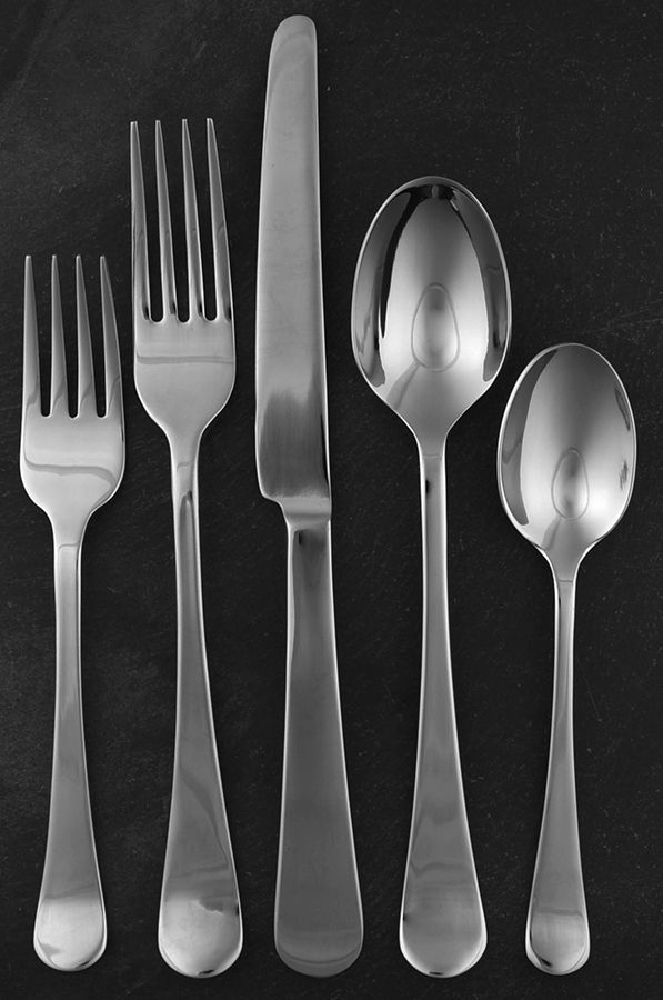 Holten (Stainless) 5 Piece Place Setting by Crate & Barrel Flatware-1