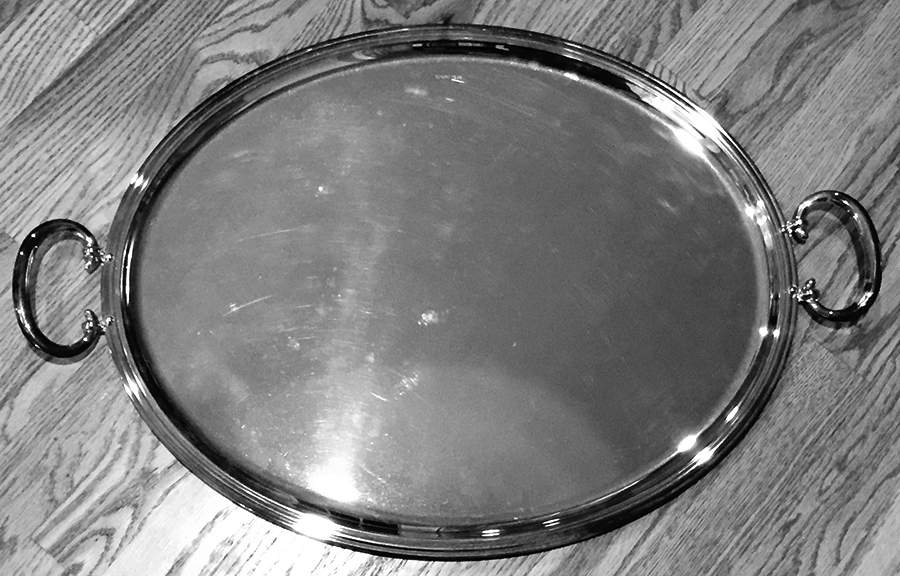 Albi (Silverplate, Hollowware) 16" Round Handled Tray by Christofle France-1