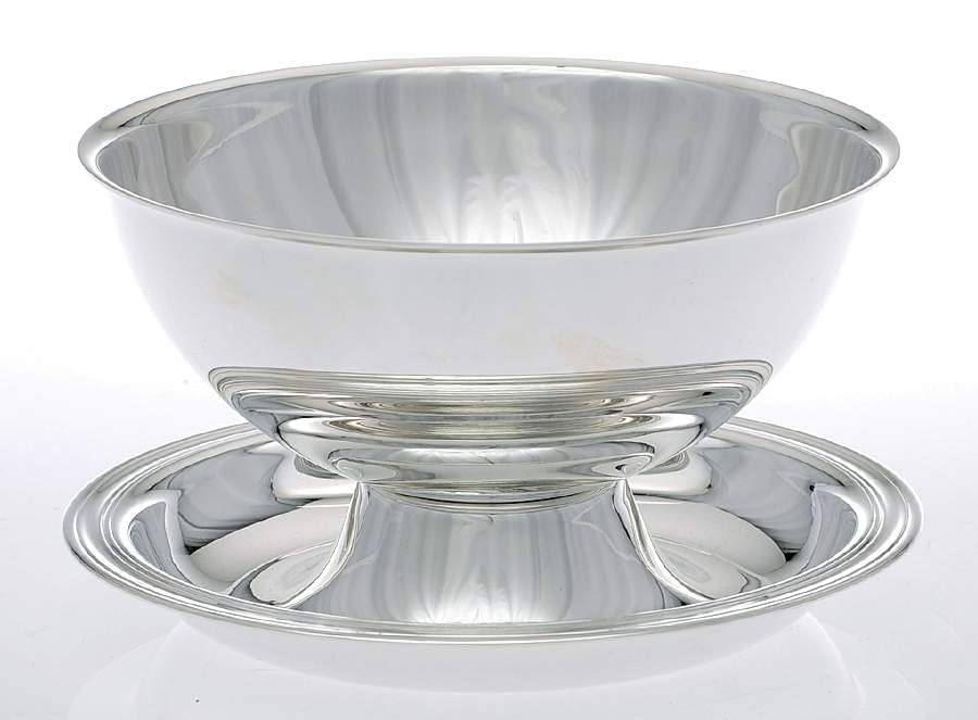 Albi (Silverplate, Hollowware) Plated Gravy Boat with Attached Underplate by Christofle France-1