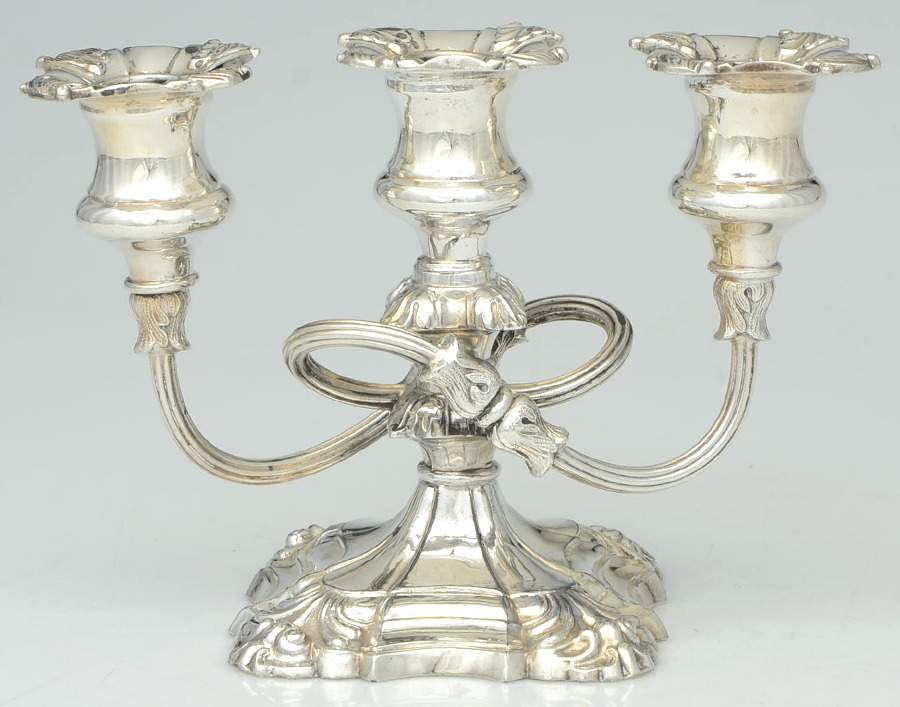 Silverplate Hollowware 6" 3 Light Candelabra by Coronet Silver Company-1