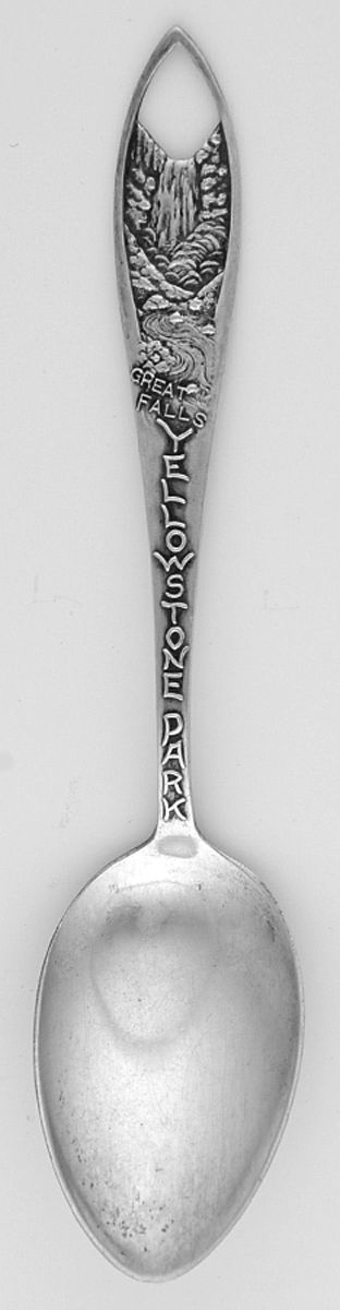 Yellowstone Park (Sterling) Yeloowstone Park Teaspoon by Chas M Robbins-1