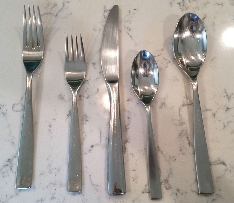 Torque (Stainless) Individual Salad Fork by Crate & Barrel Flatware-1