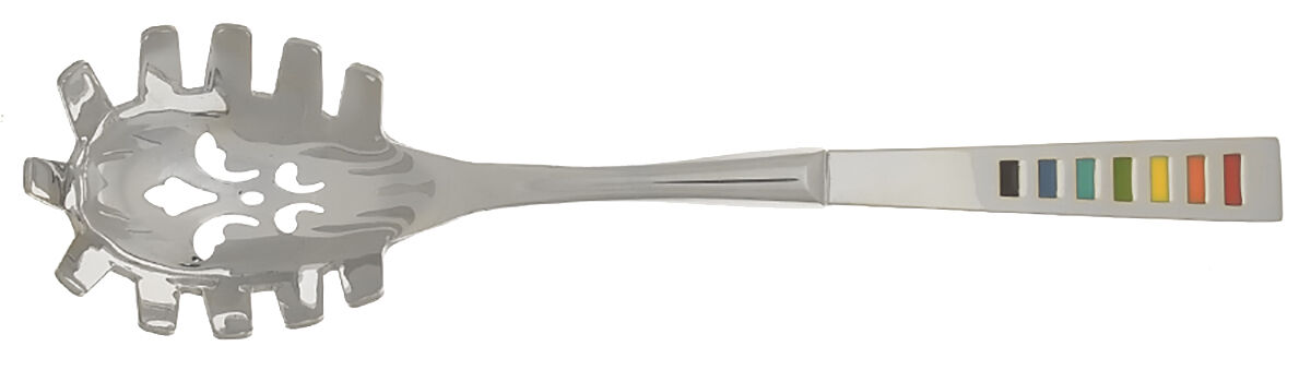 Fiesta-Celebration (Stainless) Pasta Server with Stainless Bowl HC by Cambridge Silver-1