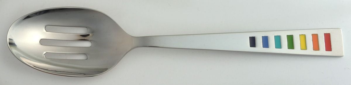 Fiesta-Celebration (Stainless) Pierced Tablespoon (Serving Spoon) by Cambridge Silver-1