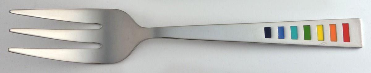 Fiesta-Celebration (Stainless) Medium Solid Cold Meat Serving Fork by Cambridge Silver-1