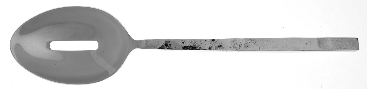 Greyson (Stainless) Pierced Tablespoon (Serving Spoon) by Crate & Barrel Flatware-1