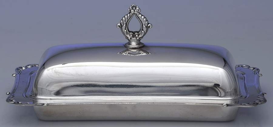 79 (Silverplate, Hollowware) 1/4lb Covered Butter with Liner by Crescent Silverware-1