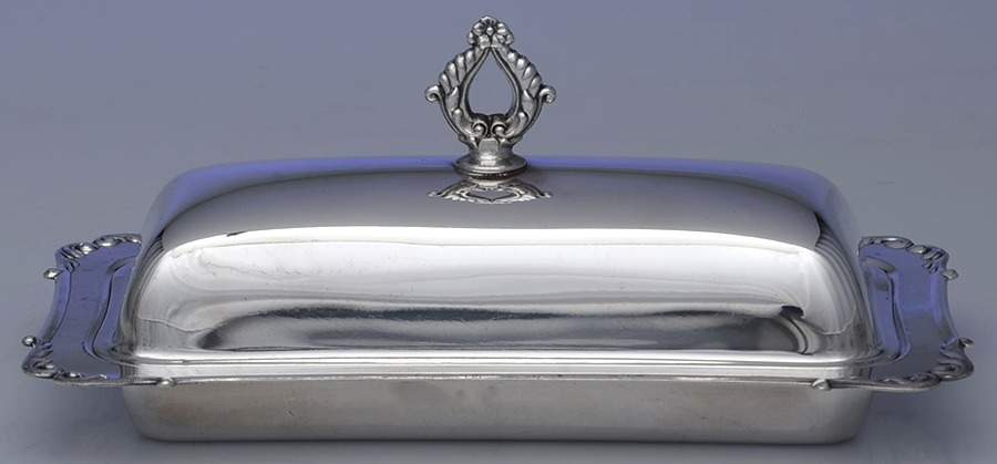 79 (Silverplate, Hollowware) 1/4 Pound Covered Butter by Crescent Silverware-1