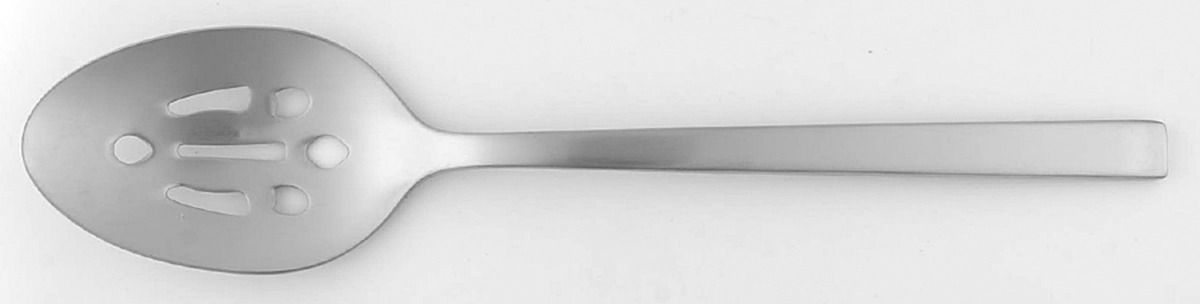 Hudson (Stainless) Pierced Tablespoon (Serving Spoon) by Crate & Barrel Flatware-1