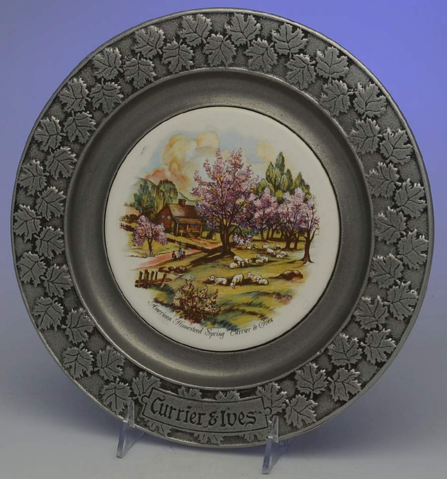 Currier & Ives (Pewter, Hollowware) Wall Plate by Carson Castings-1