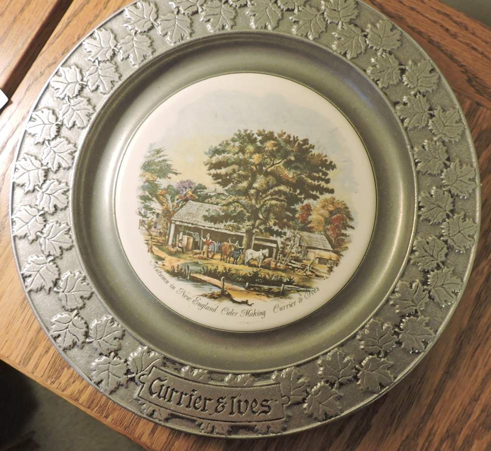 Currier & Ives (Pewter, Hollowware) Wall Plate by Carson Castings-1