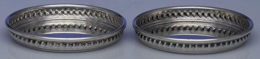 12 (Silverplate, Hollowware) Wine Bottle Coaster (Set of 2) by Cheshire Silver-1