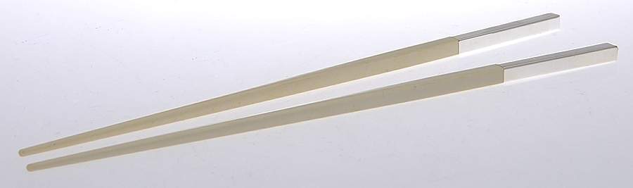 Uni (Silverplate, Hollowware) (Set of 2) Wooden Chopstick by Christofle France-1
