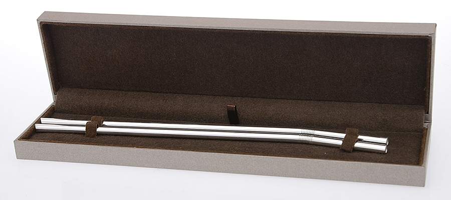 Uni (Silverplate, Hollowware) Drinking Straw - Set of 2 by Christofle France-1