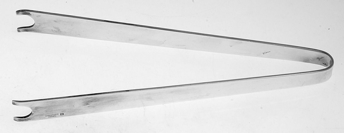 Silverplate Flatware Large Ice Serving Tongs by Christofle France-1