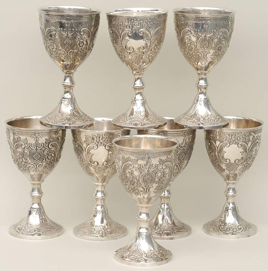 C5C2 (Silverplate, Hollowware) Water Goblet - Set of 8 by Corbell & Co-1