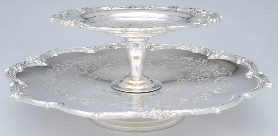 Silverplate Hollowware 2 Tier Serving Tray by Continental Silver Company Silverplate-1