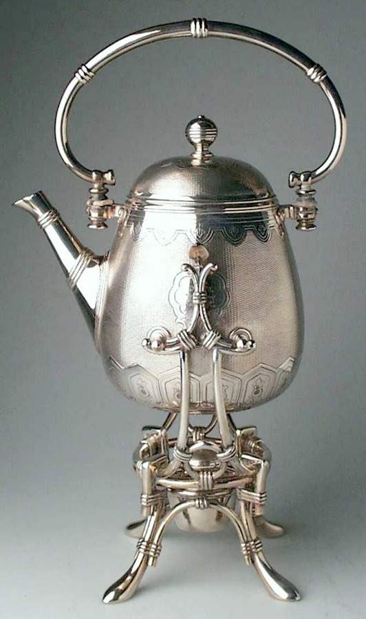 CTF124 (Silverplate, Hollowware) Kettle, Stand & Burner by Christofle France-1