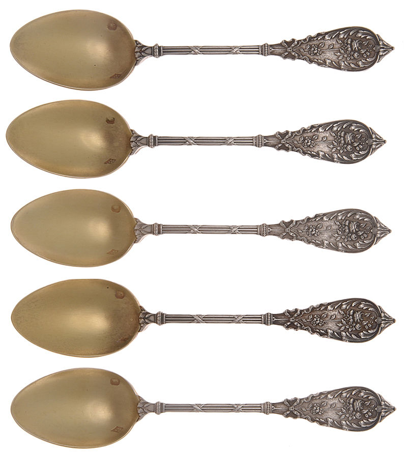 CTF17 (Sterling) (Set of 5) Demitasse Spoons by Christofle France-1