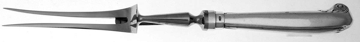 C7F2 (Sterling) Large Stainless-Prong Roast Carving Fork by C W Fletcher & Son Ltd-1