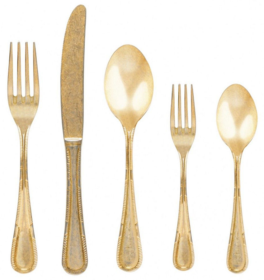Ancestral (Gold Electroplate) Fork by Costa Nova Flatware-1
