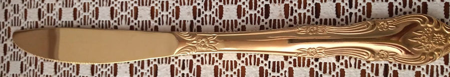 CUS26 (Gold Electroplate) Modern Solid Knife by Customcraft-1