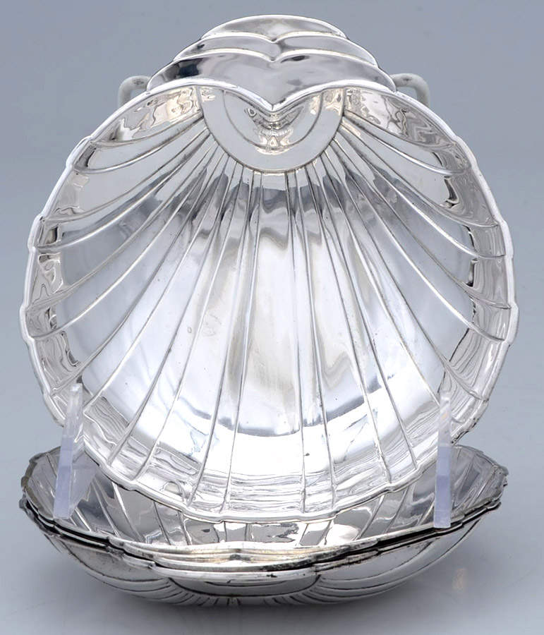 6-22 (Sterling, Hollowware) Bon Bon Shell Bowl (Set/4) by Concord-1