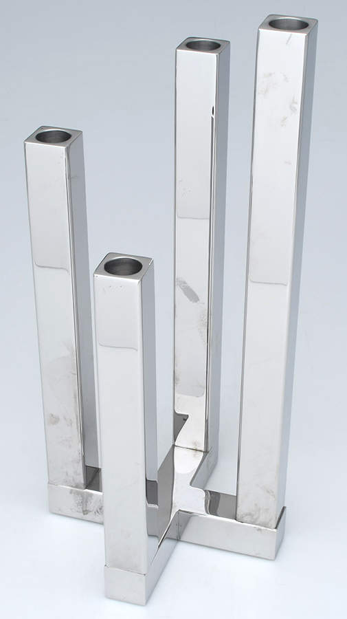 Arborescence (Stainless, Hollowware) 4 Light Candlestick by Christofle France-1