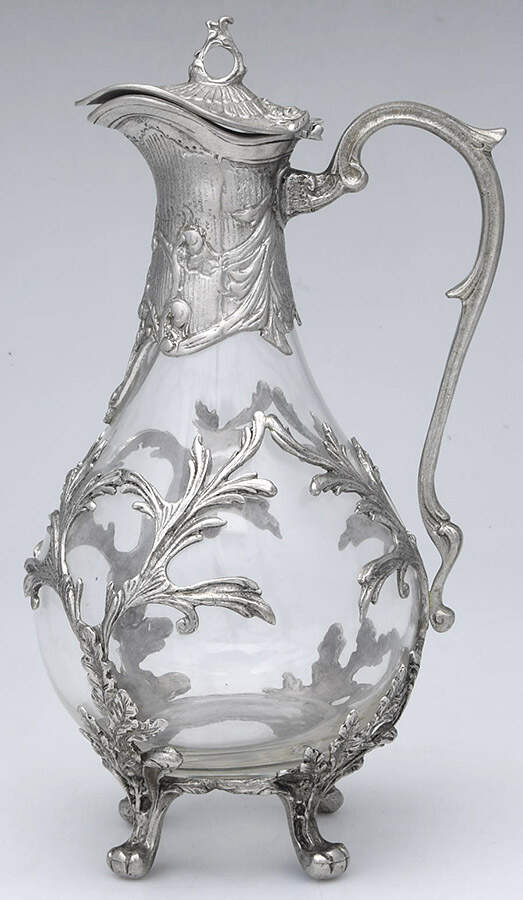 C501 (Pewter, Hollowware) Pewter Wrapped Glass Carafe by Robert Cavagnini-1