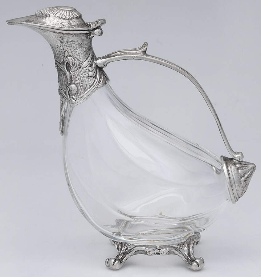 C501 (Pewter, Hollowware) Pewter Wrapped Glass Carafe by Robert Cavagnini-1