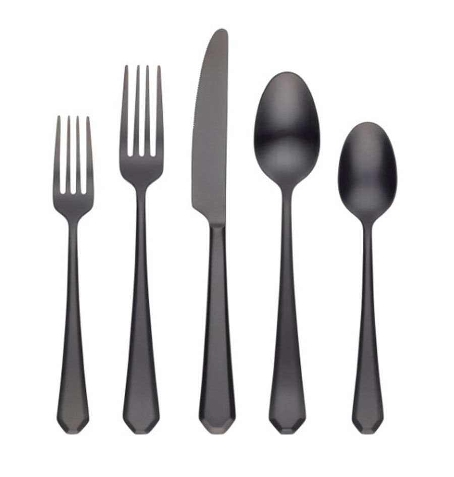 Geo Black Satin (Stainless) Fork by Cambridge Silver-1