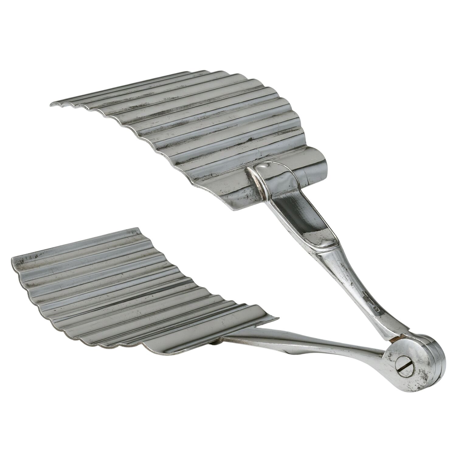 CTF130 (Silverplate) Solid Piece Aspragus Tongs by Christofle France-1