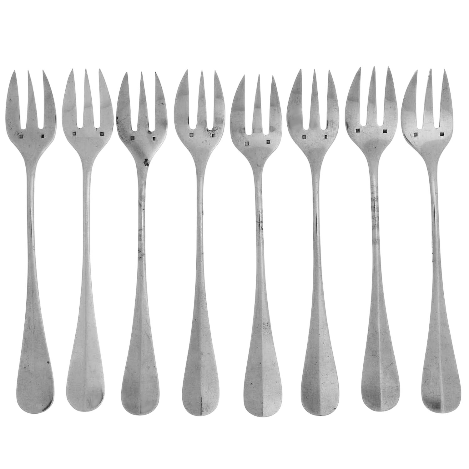 C1B2 (Silverplate) Oyster Fork - Set of 8 by Charles Halphen-1