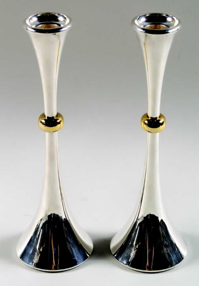 Silverplate Hollowware Pair of 10" Candlesticks by Dansk-1