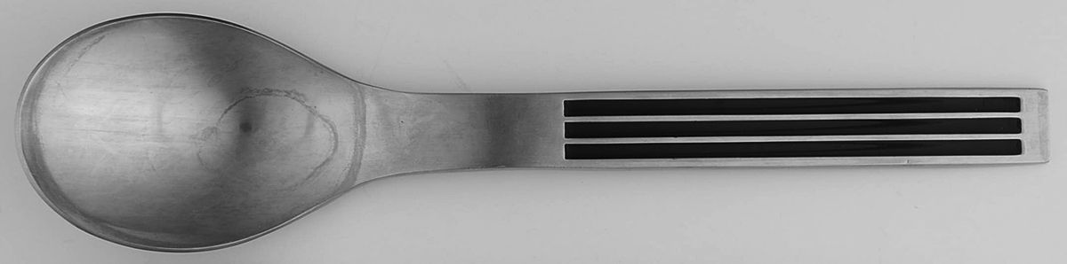 Thebe-Black (Stainless, Black Handle) Solid Serving Spoon by Dansk-1